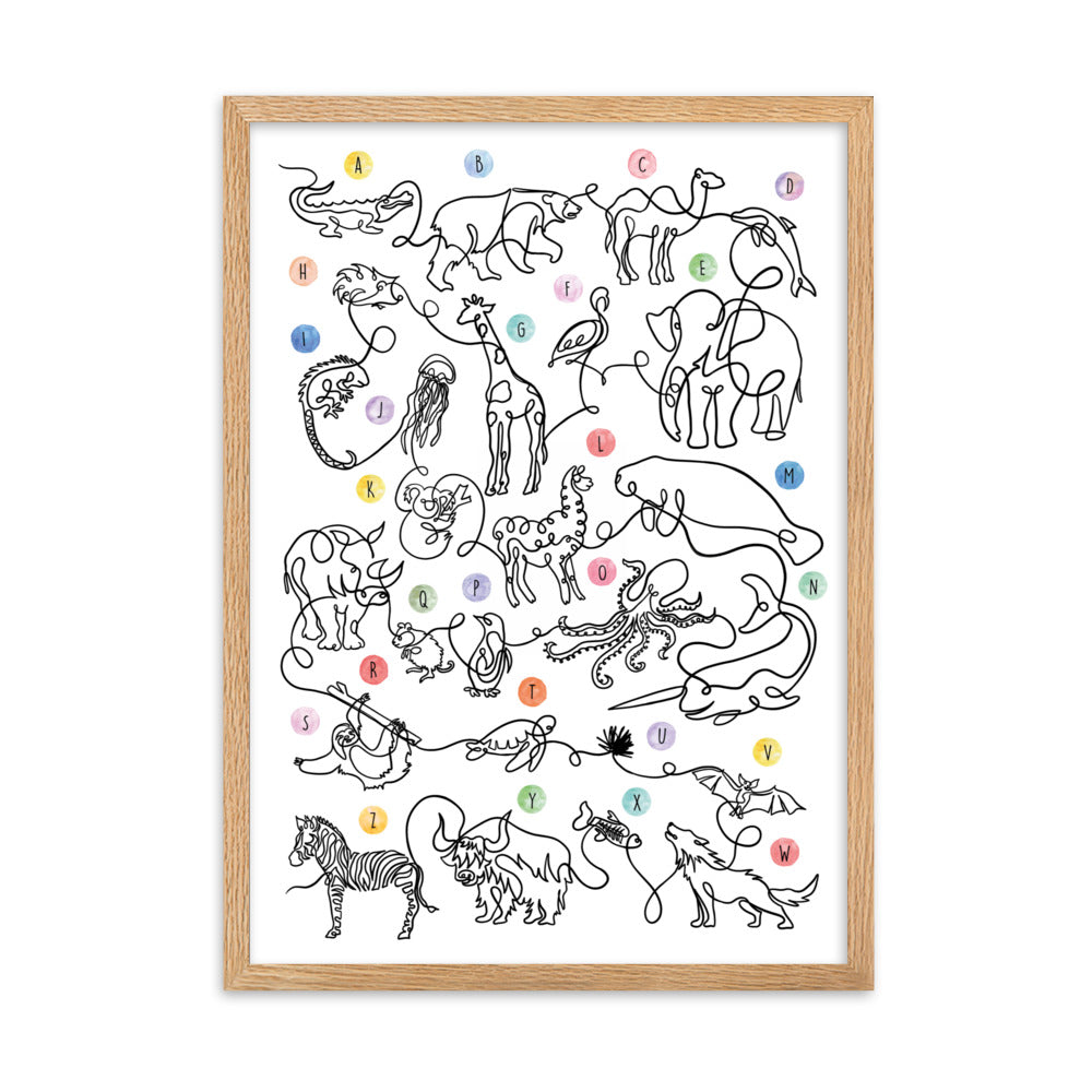 The Animal Alphabet - Framed Art Print