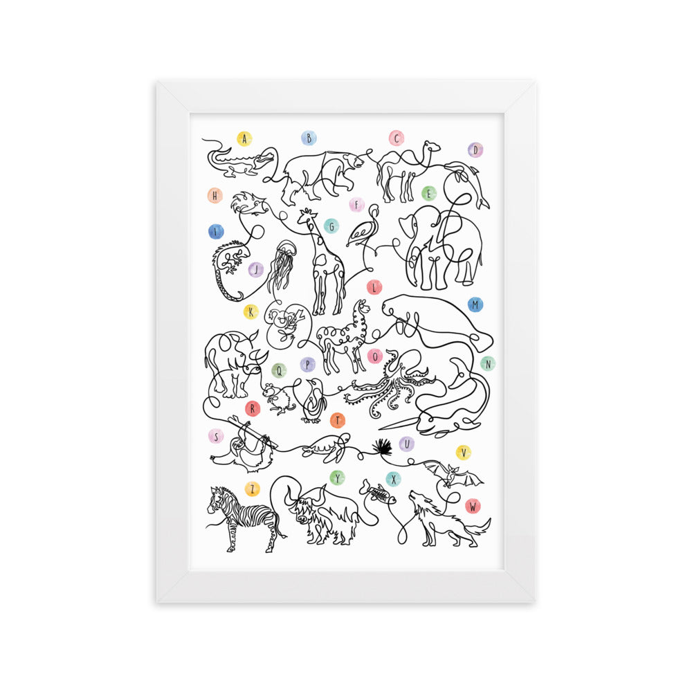 The Animal Alphabet - Framed Art Print