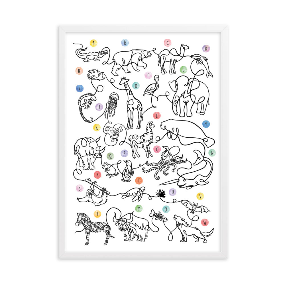 The Animal Alphabet - Framed Art Print