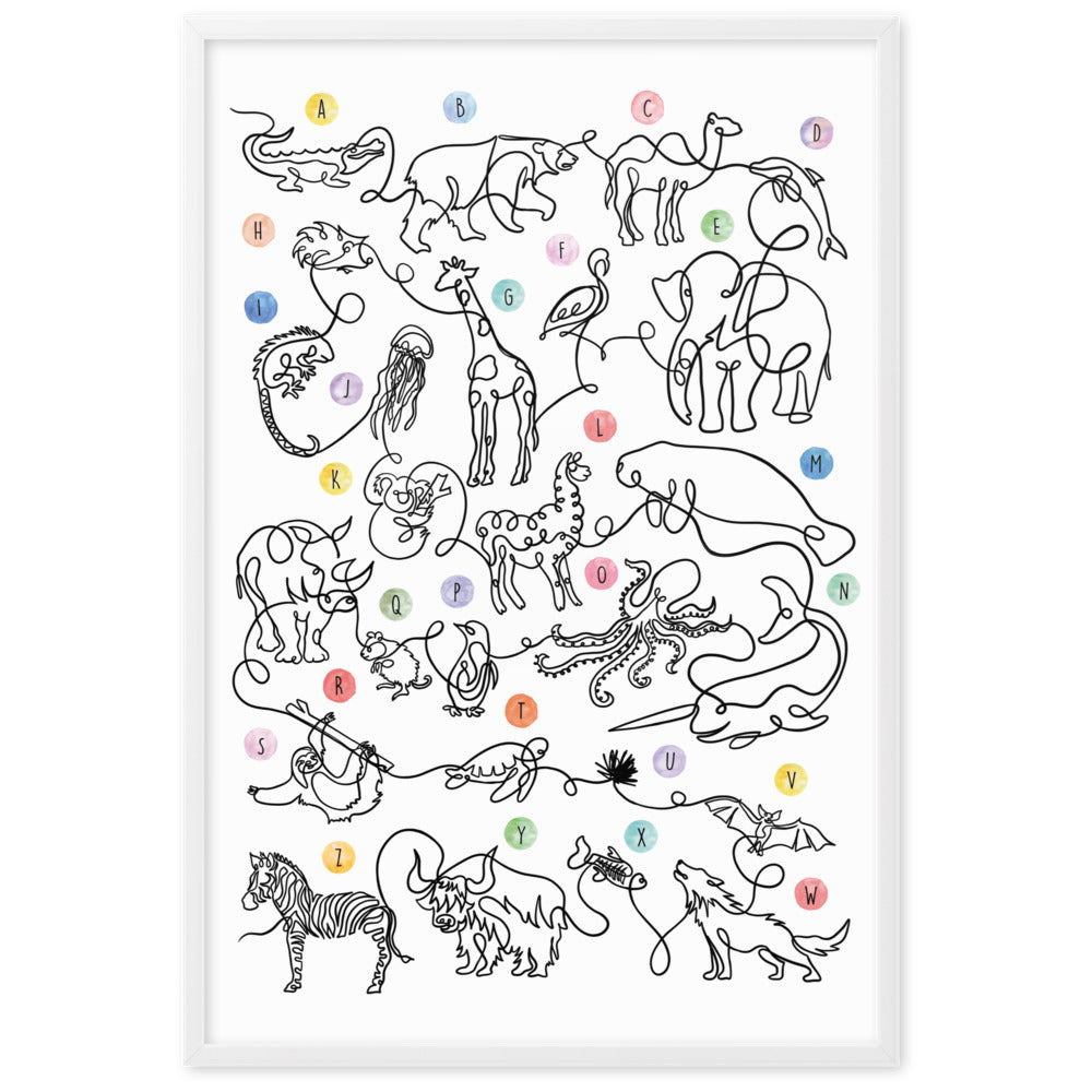 The Animal Alphabet - Framed Art Print