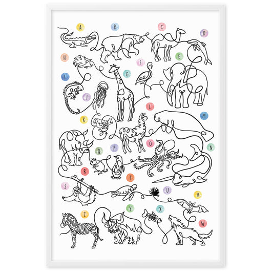 The Animal Alphabet - Framed Art Print
