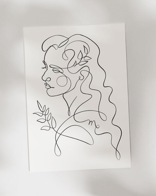 Virgo - One Line Zodiac Art Print