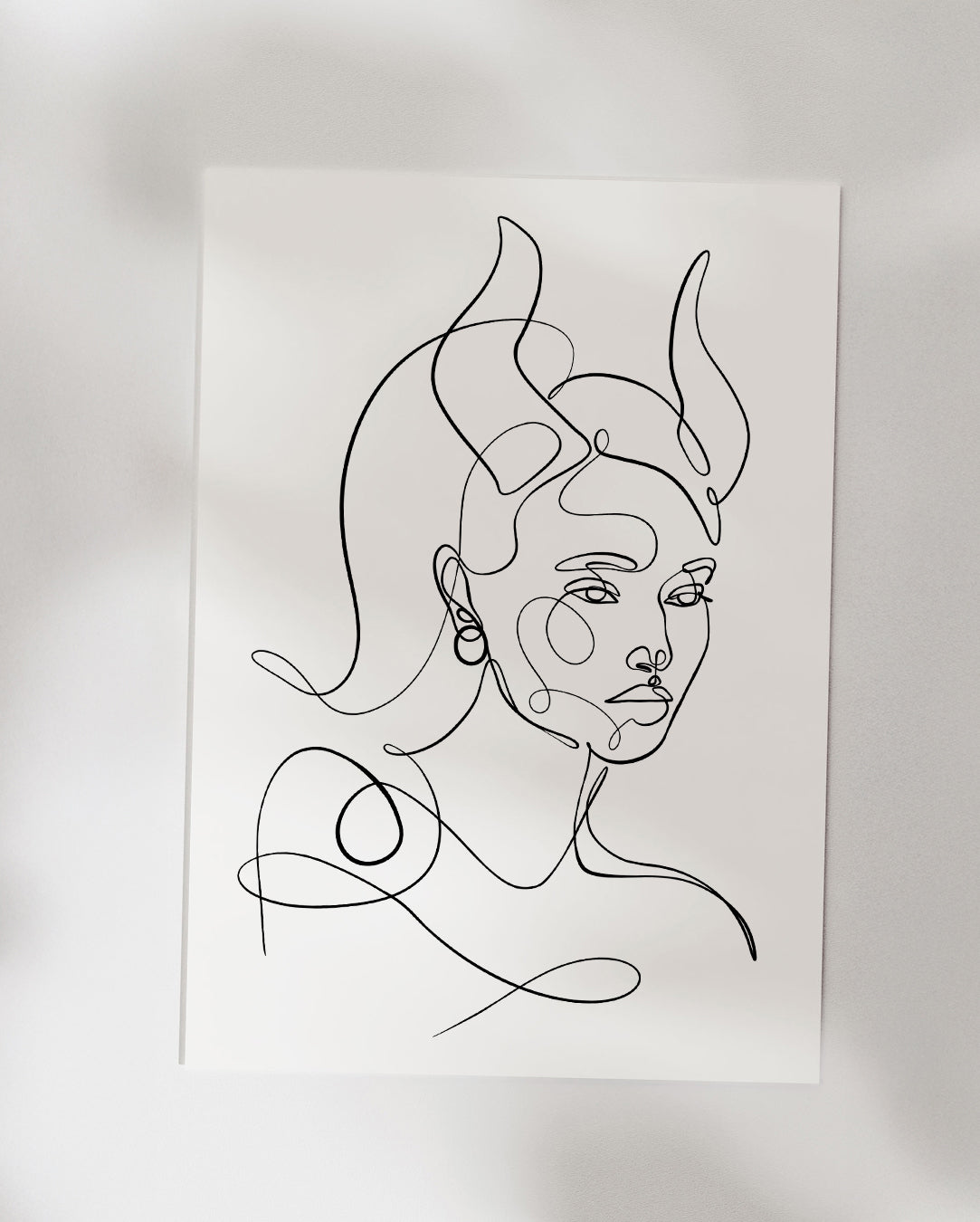 Taurus - One Line Zodiac Art Print