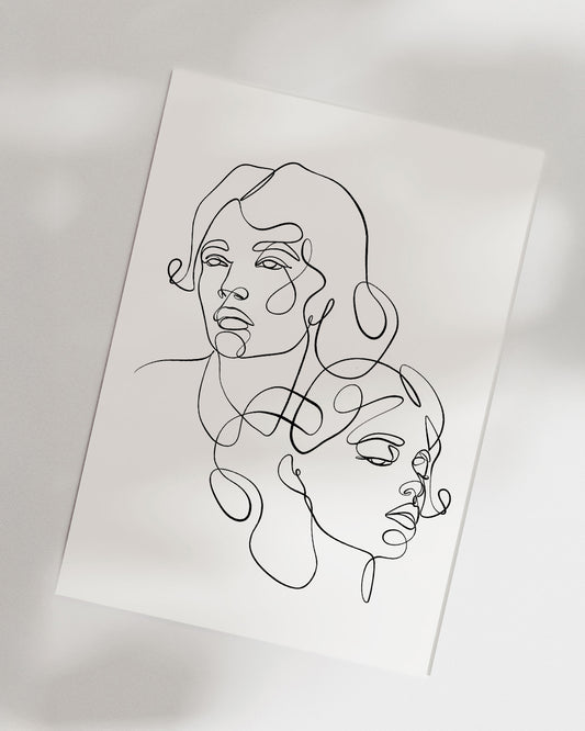 Gemini - One Line Zodiac Art Print