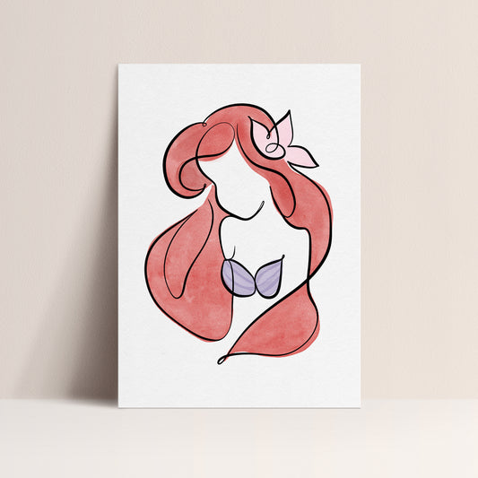 Ariel - One Line Art Print