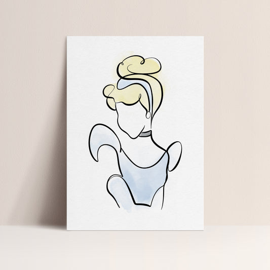 Cinderella - One Line Art Print