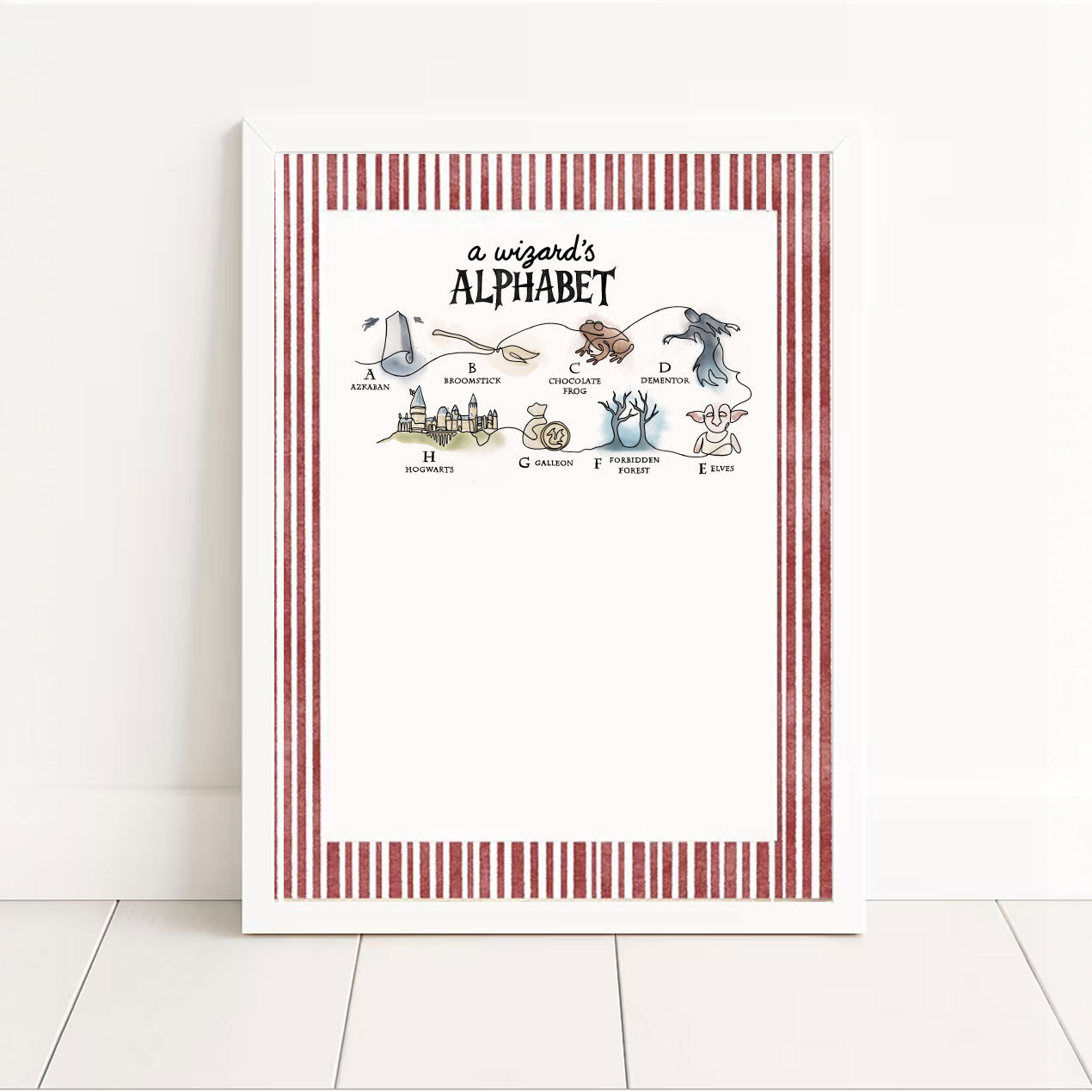 A Wizard’s Alphabet – Limited Edition One-Line Art Print (A–Z) | Pre-Order