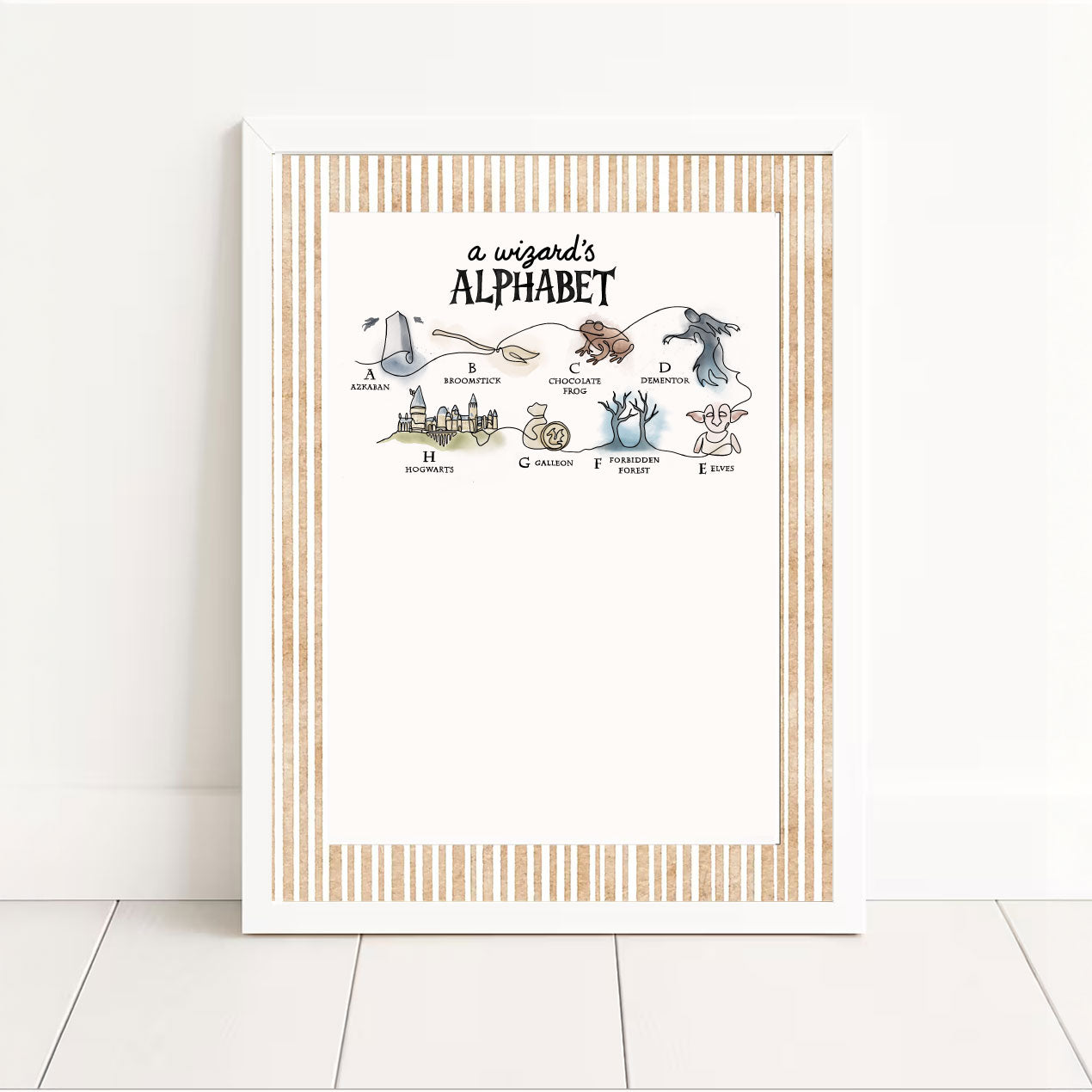 A Wizard’s Alphabet – Limited Edition One-Line Art Print (A–Z) | Pre-Order