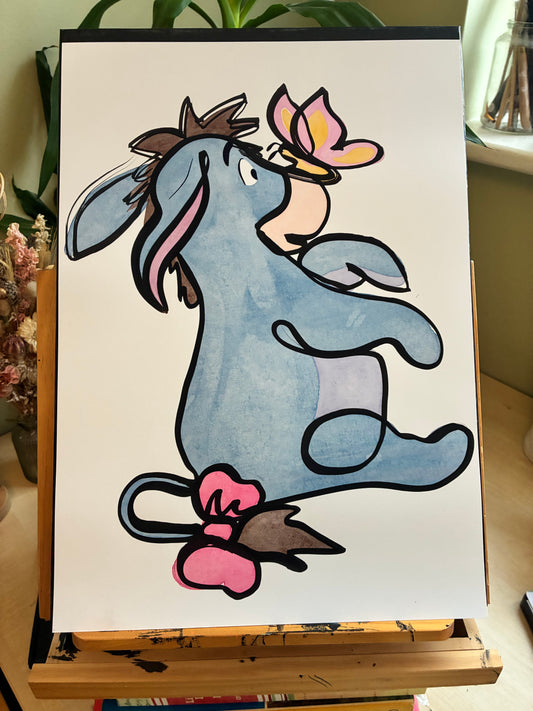 Original Eeyore One Line Painting