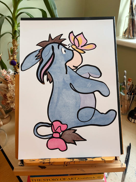 Original Eeyore One Line Painting