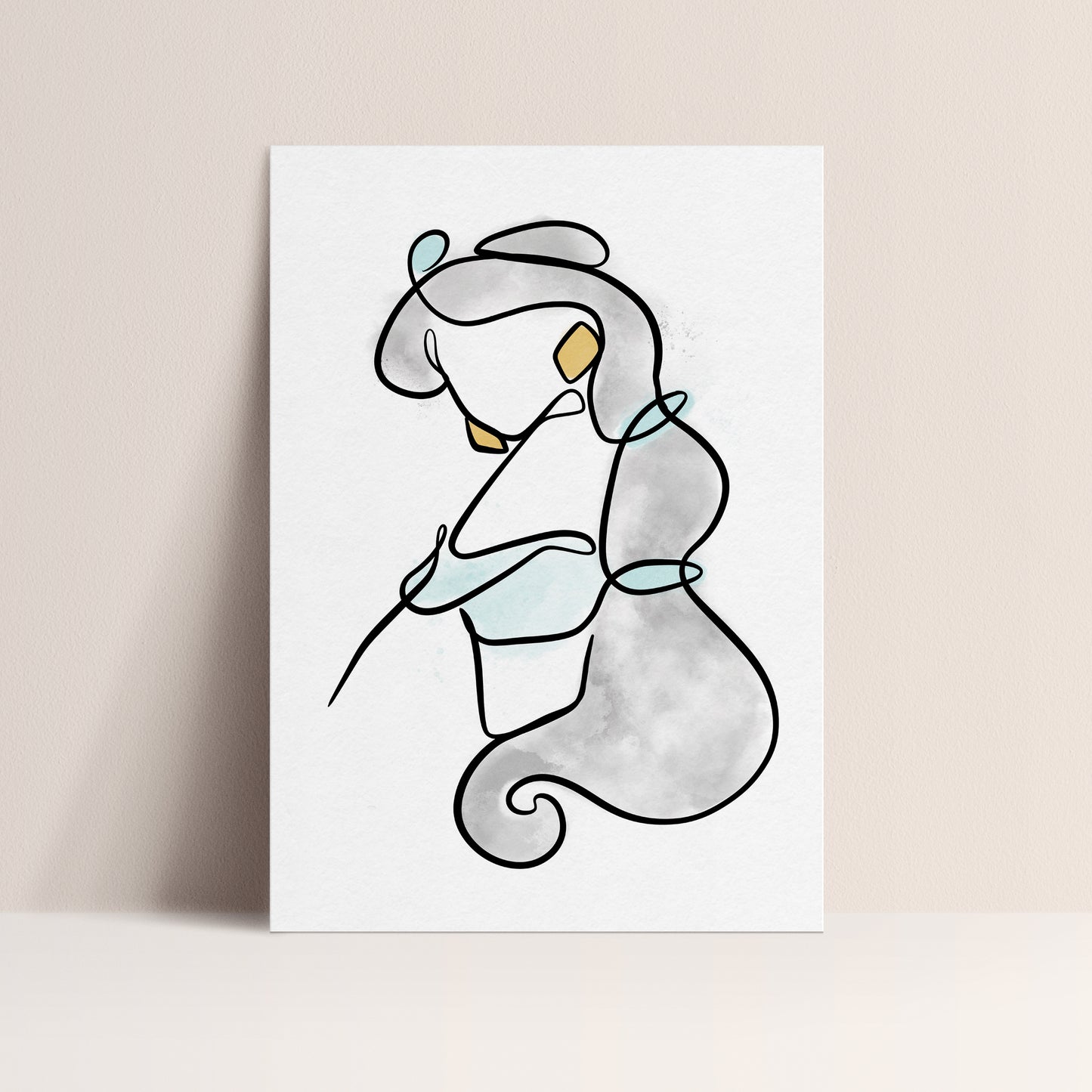Jasmine - One Line Art Print