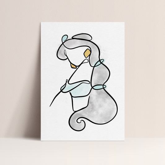 Jasmine - One Line Art Print