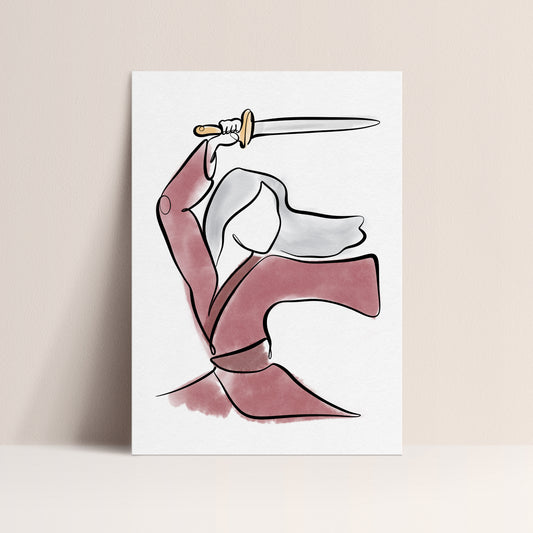 Mulan - One Line Art Print