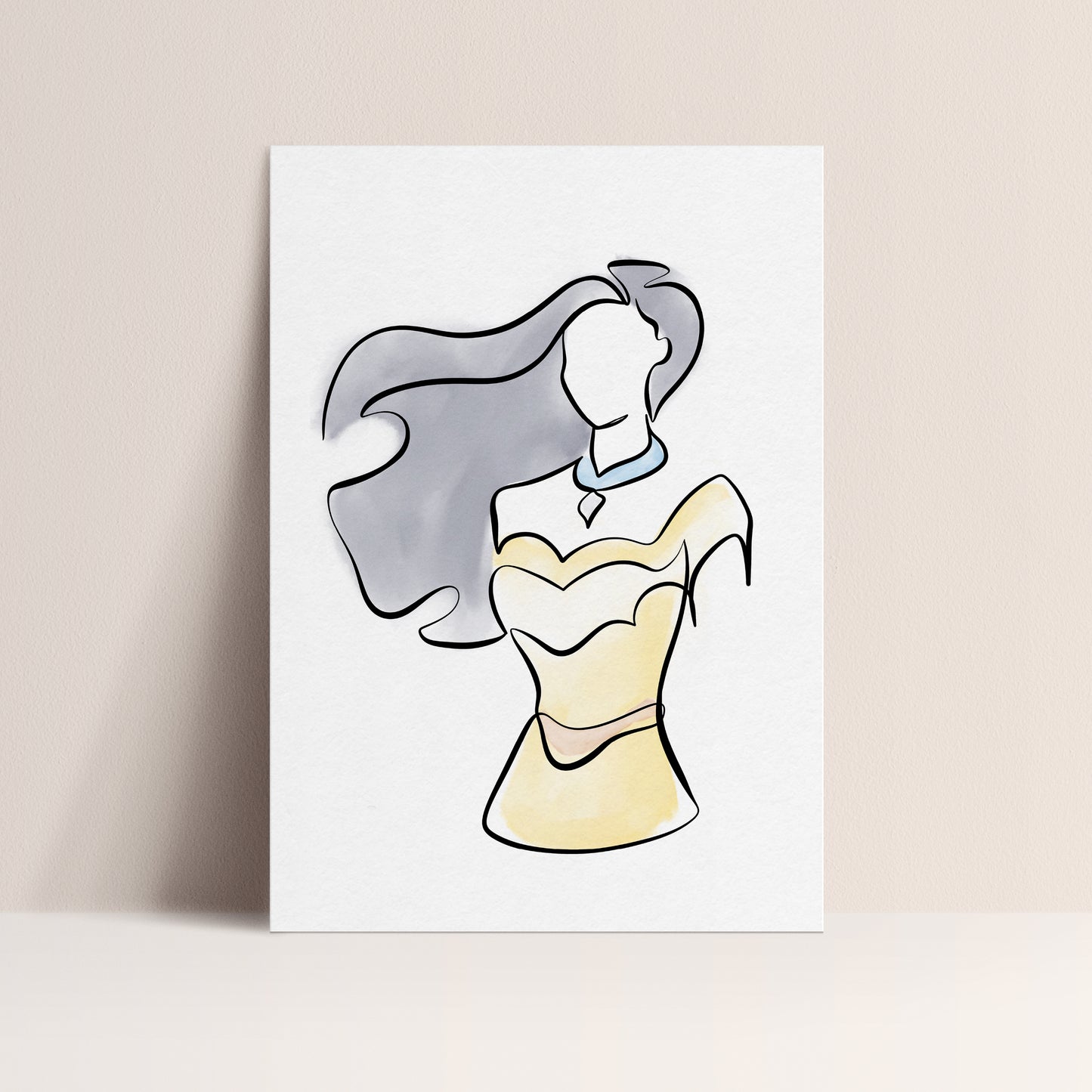 Pocahontas - One Line Art Print