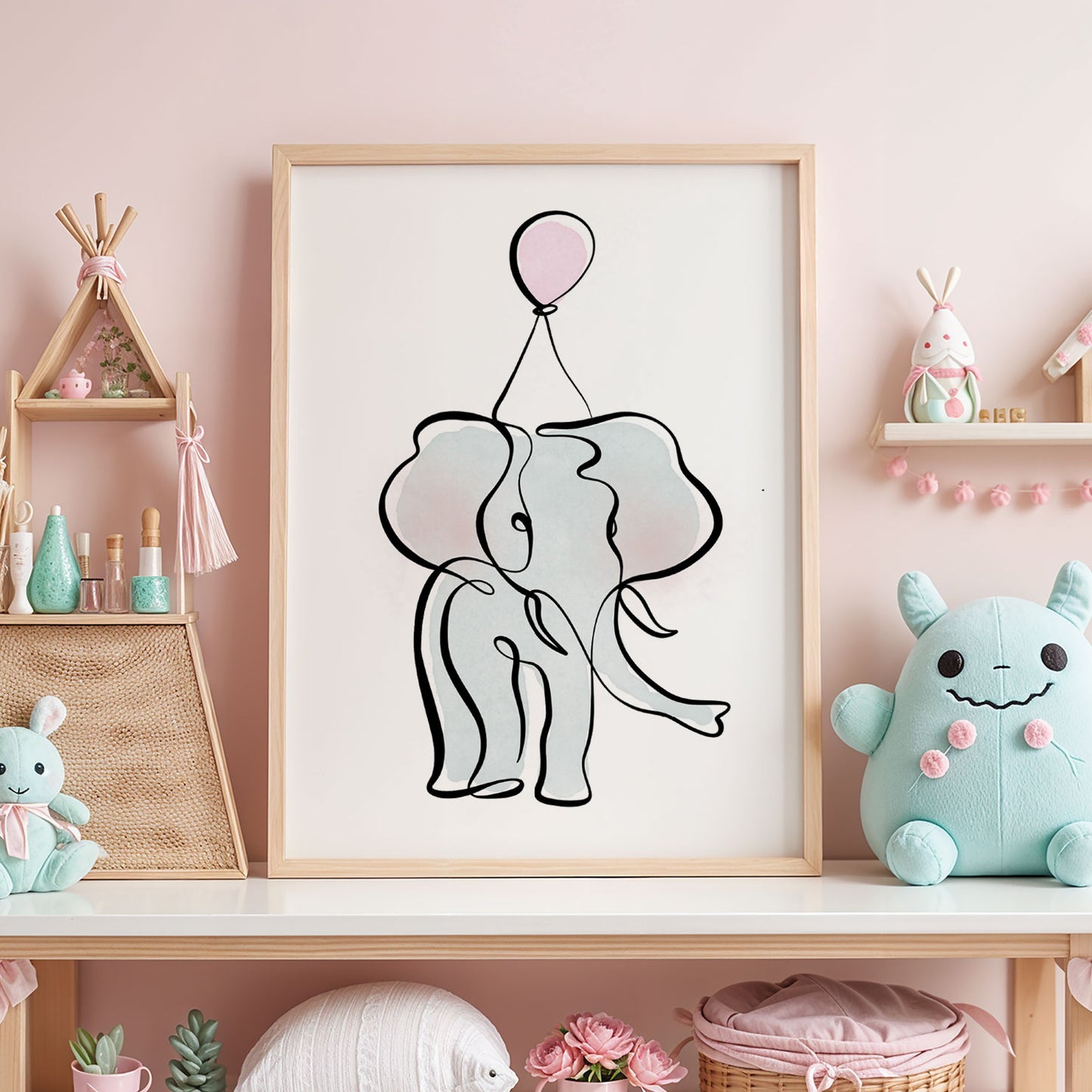 Floating Baby Elephant - Art Print