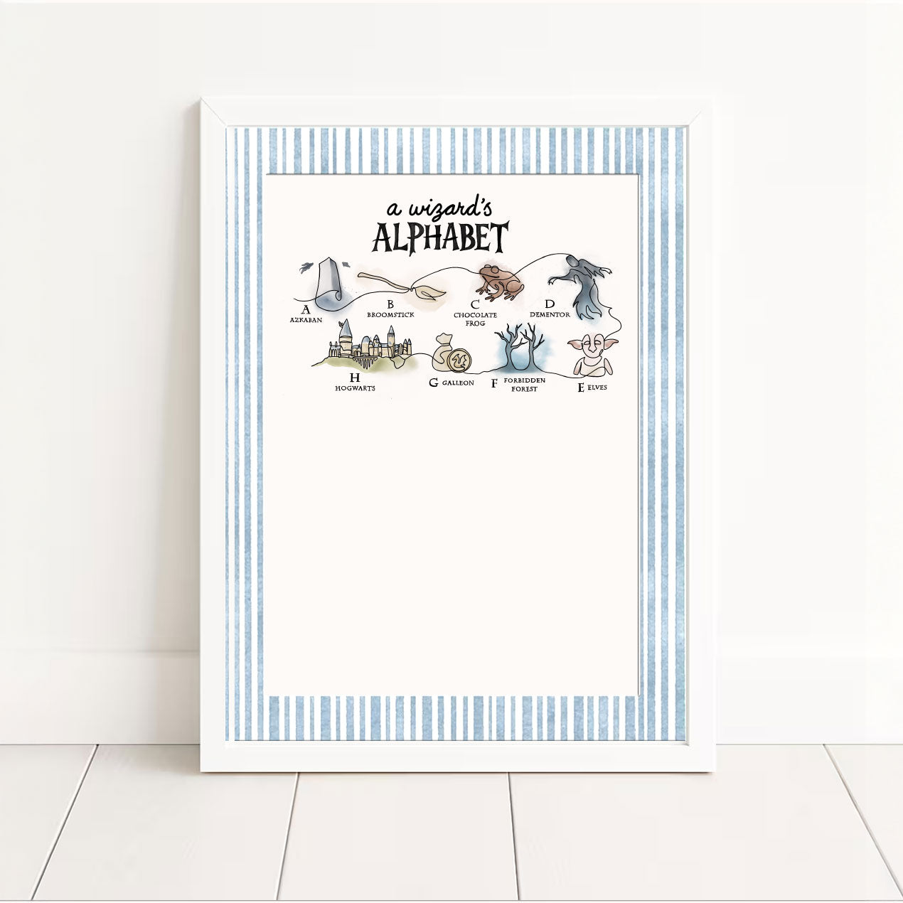 A Wizard’s Alphabet – Limited Edition One-Line Art Print (A–Z) | Pre-Order