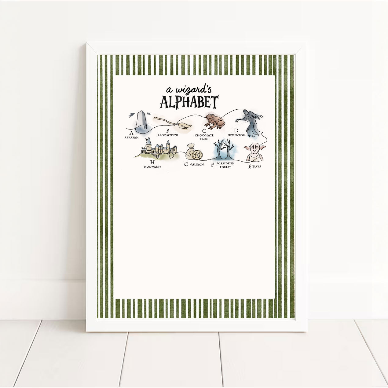 A Wizard’s Alphabet – Limited Edition One-Line Art Print (A–Z) | Pre-Order