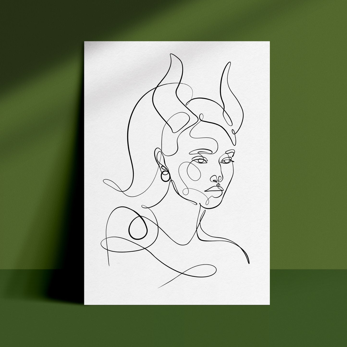 Taurus - One Line Zodiac Art Print