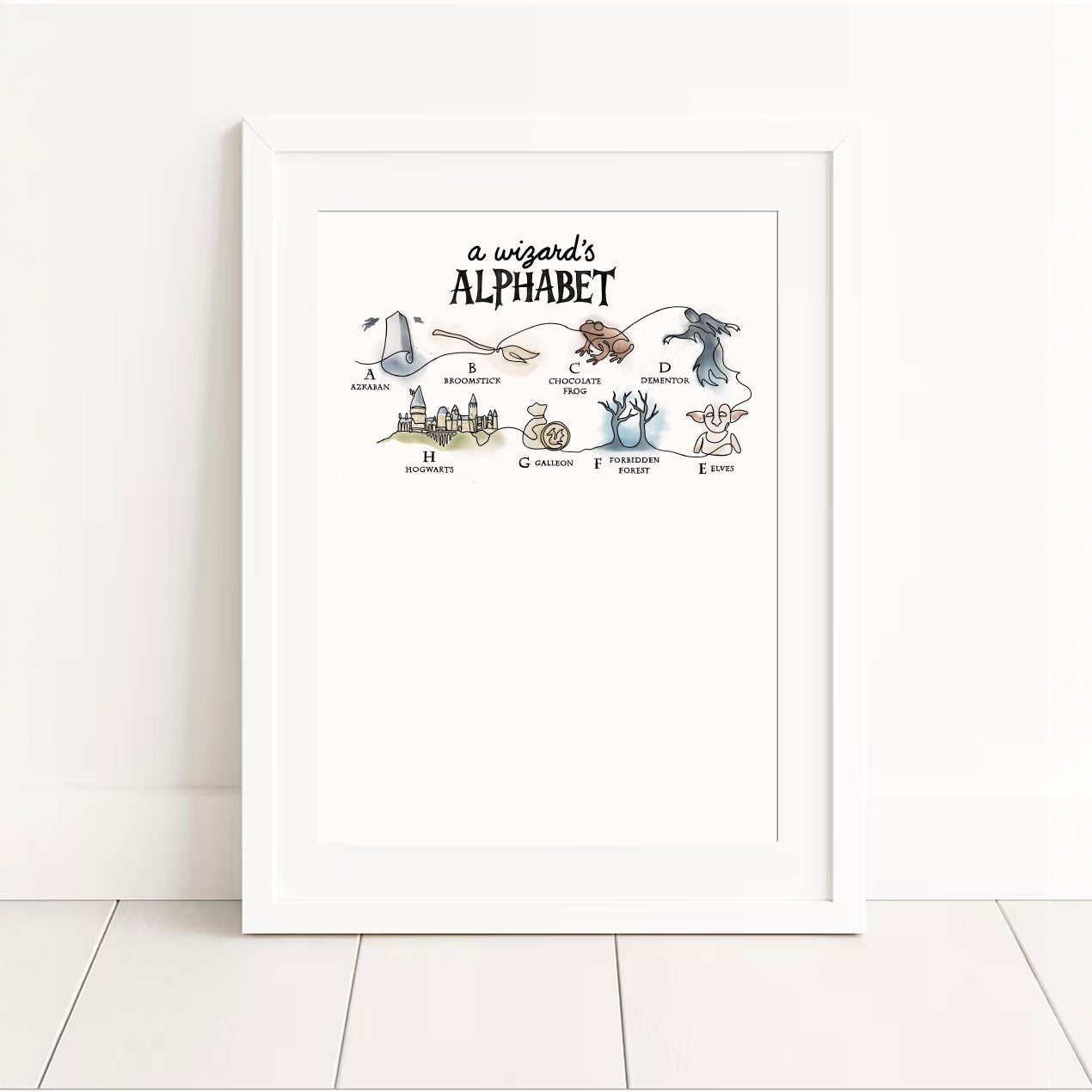 A Wizard’s Alphabet – Limited Edition One-Line Art Print (A–Z) | Pre-Order