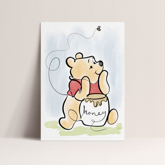 Winnie the Pooh and his Honey - Art Print