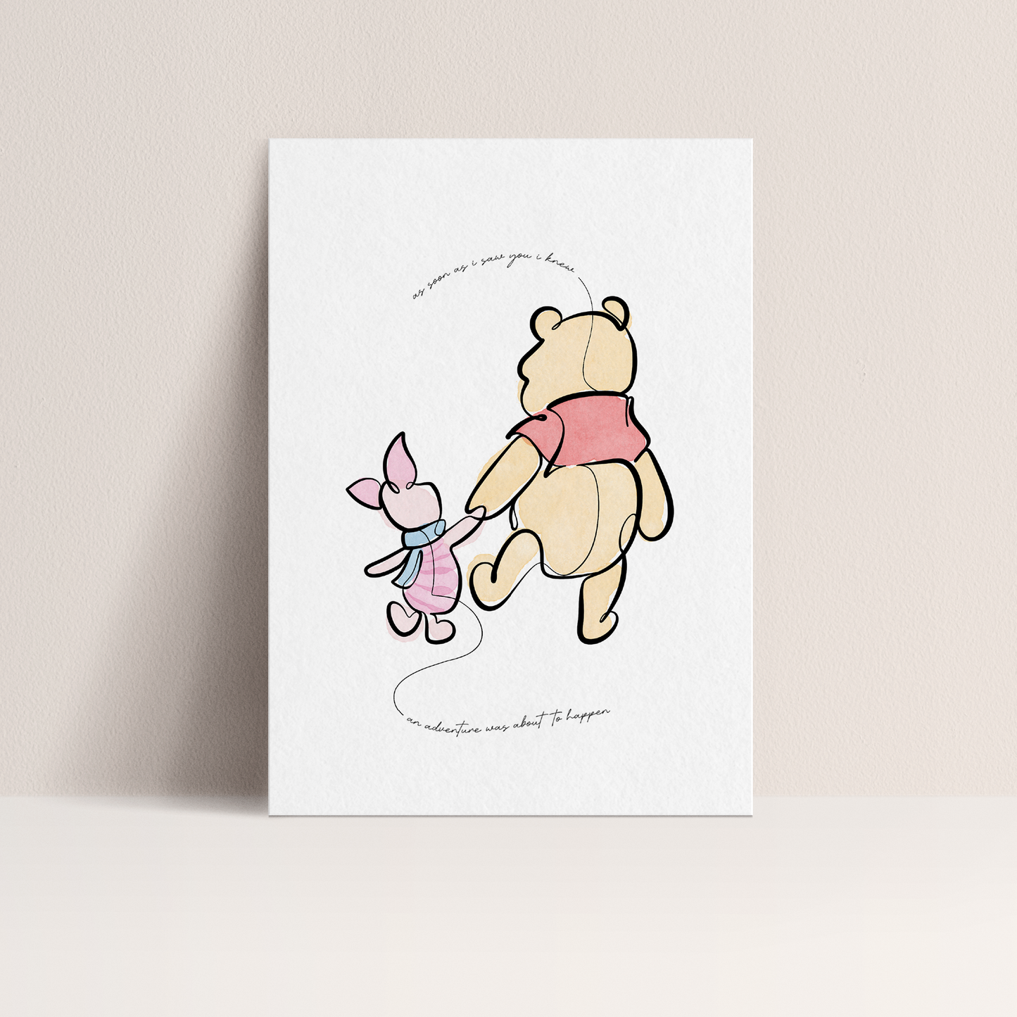 Winnie the Pooh and Piglet - Art Print