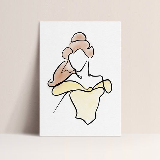 Belle - One Line Art Print