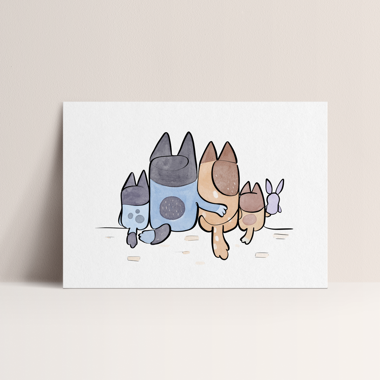 Bluey and Family - Art Print