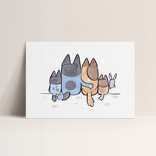 Bluey and Family - Art Print