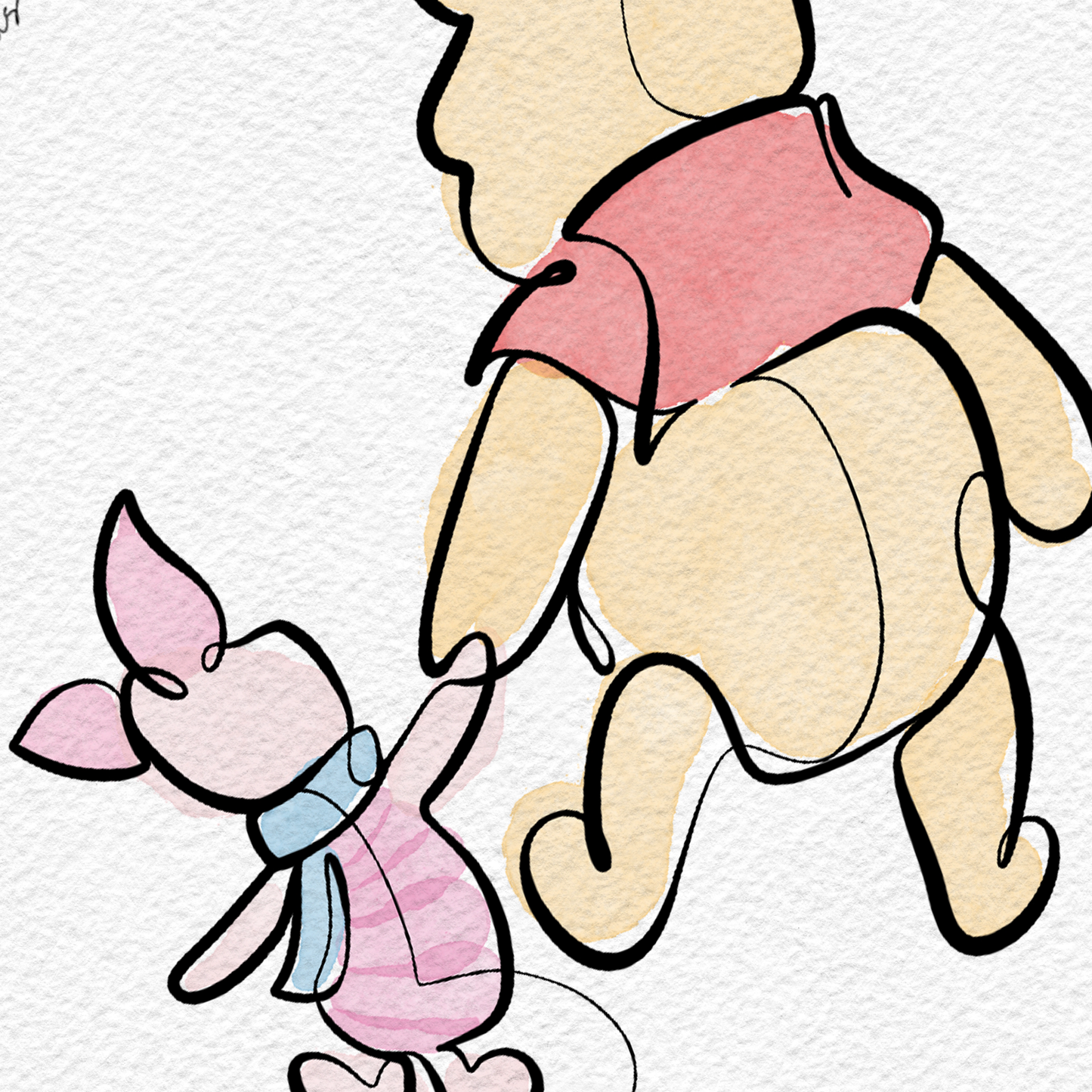 Winnie the Pooh and Piglet - Art Print