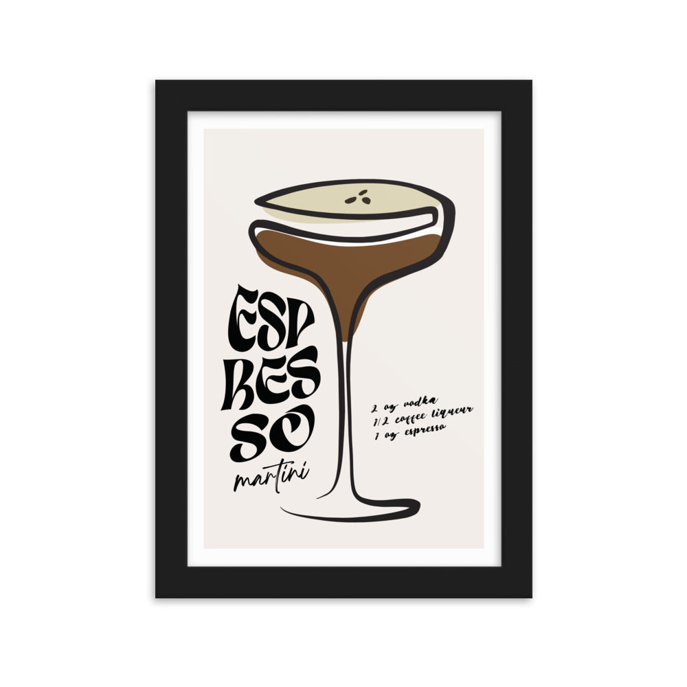 Espresso Martini Cocktail Framed Art Print