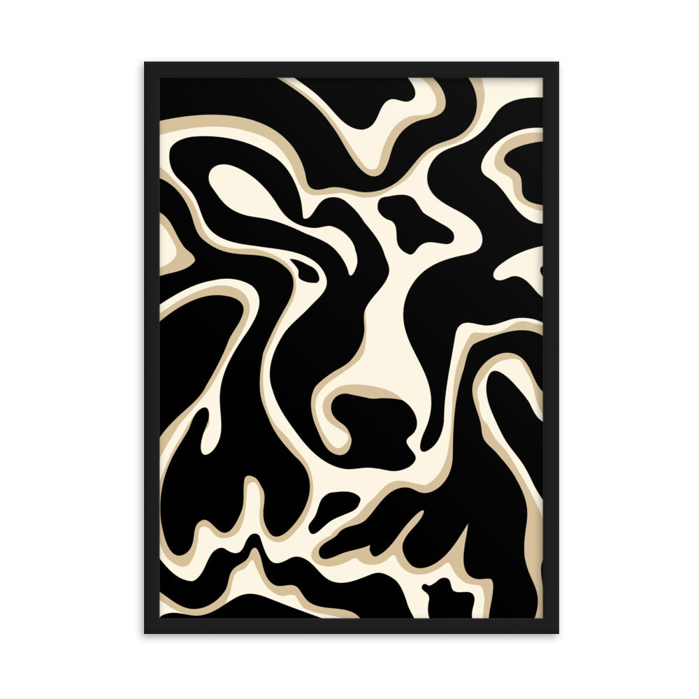 The Wavy Cow - Framed Art Print