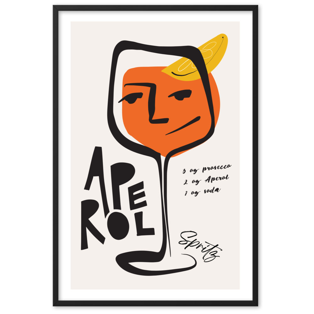 Aperol Spritz Cocktail Framed Art Print