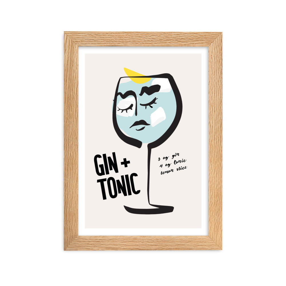 Gin and Tonic Cocktail Framed Art Print