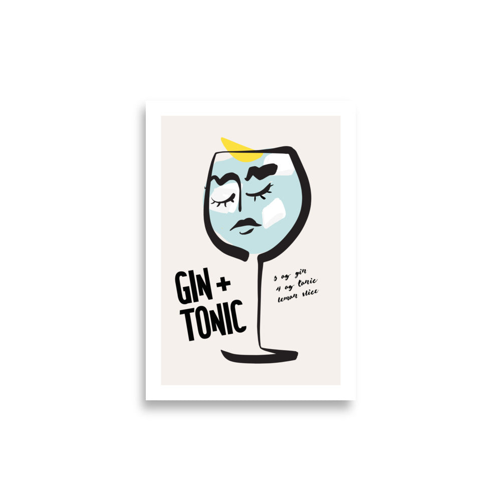 Gin and Tonic Cocktail Poster Print