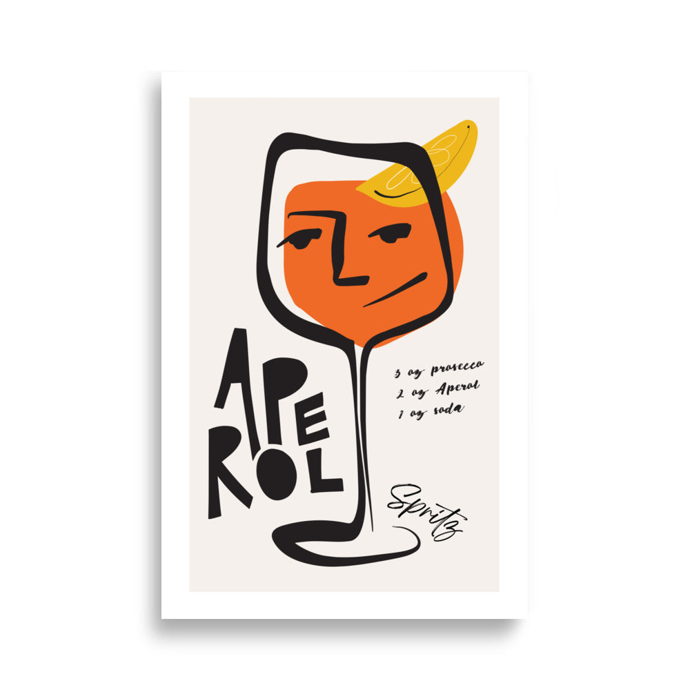 Aperol Spritz Cocktail Poster Print