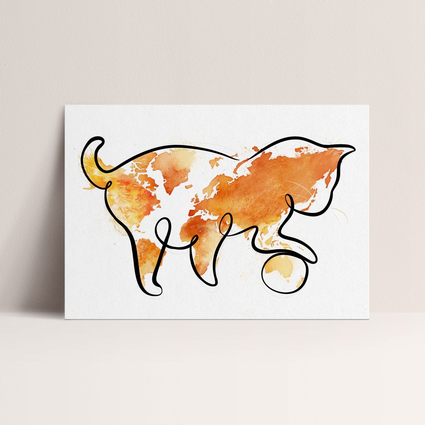 The World is Just a Ginger Cat - Art Print