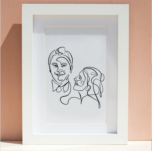 Personalised One Line Portrait of a Person, Couple or Family