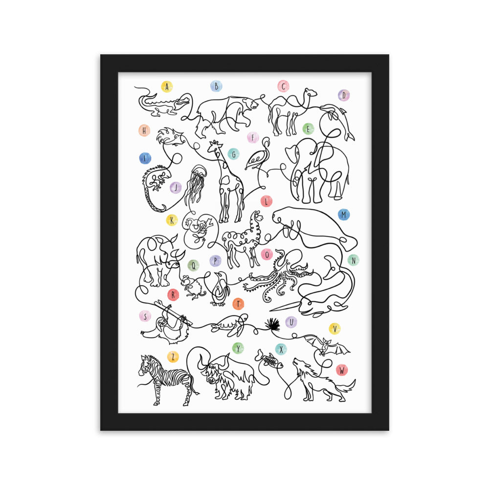 The Animal Alphabet - Framed Art Print