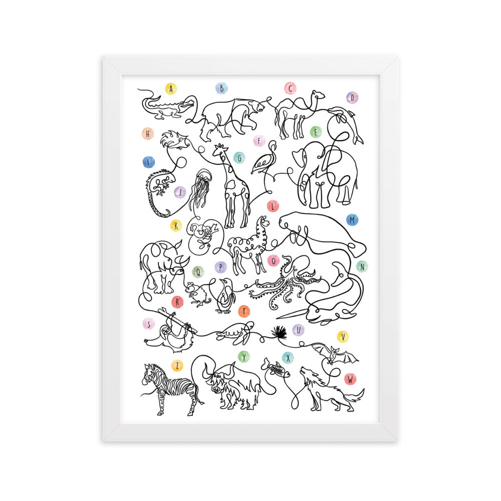 The Animal Alphabet - Framed Art Print